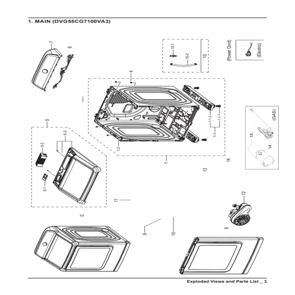 Samsung DVG55CG7100VA3 Parts Diagram PDF