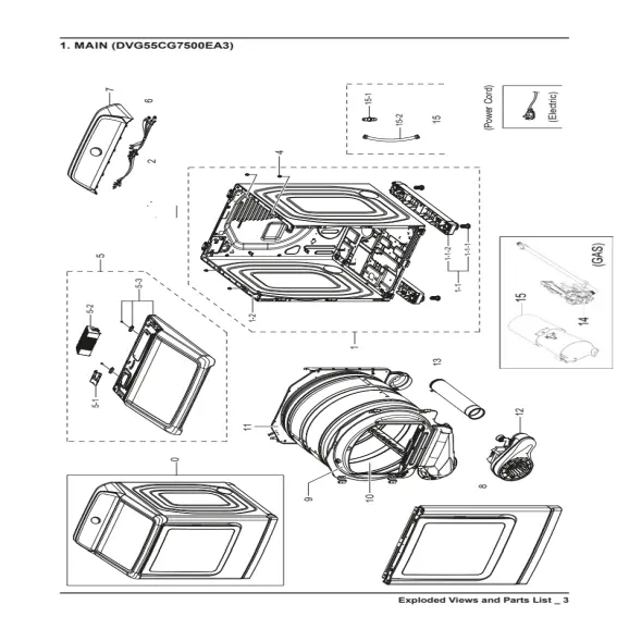 Samsung DVG55CG7500EA3 Parts Diagram PDF