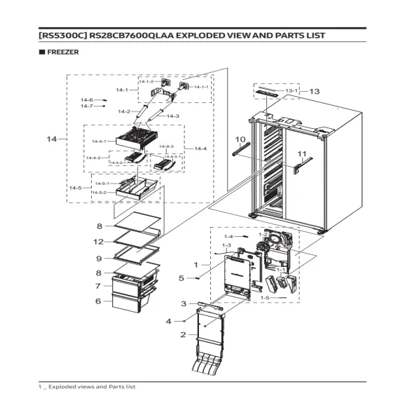 Samsung RS28CB7600QLAA Parts Diagram PDF
