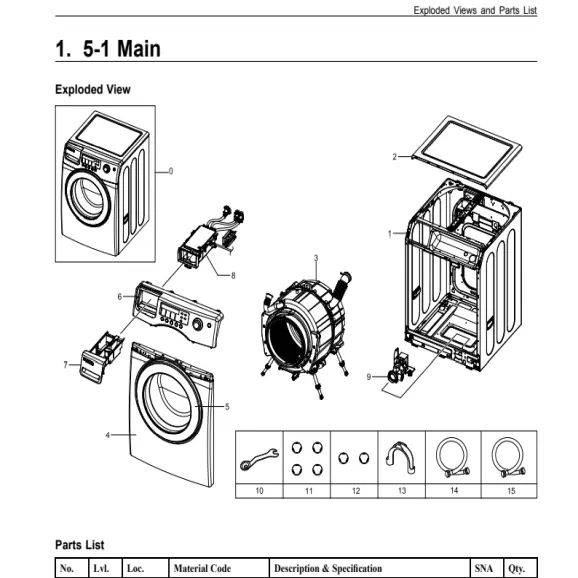 Samsung WF206BNW/XAA Parts Diagram PDF