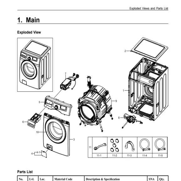 Samsung WF210ANW/XAA Parts Diagram PDF