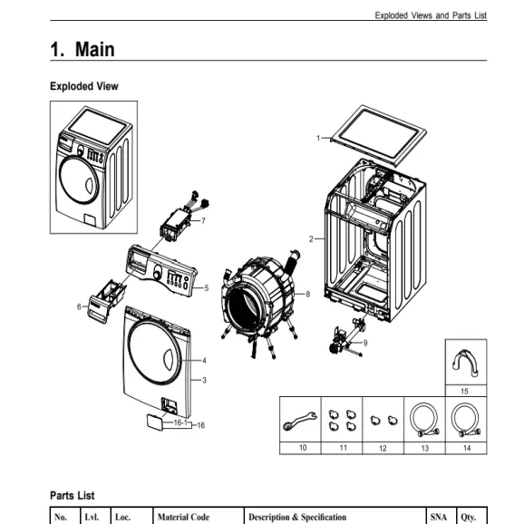 Samsung WF219ANB/XAA Parts Diagram PDF