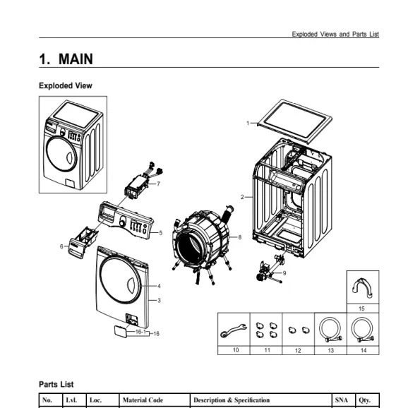 Samsung WF219ANW/XAA Parts Diagram PDF