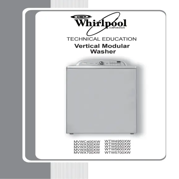 Whirlpool MVWX500XW and MVWX550XW Service Manual PDF