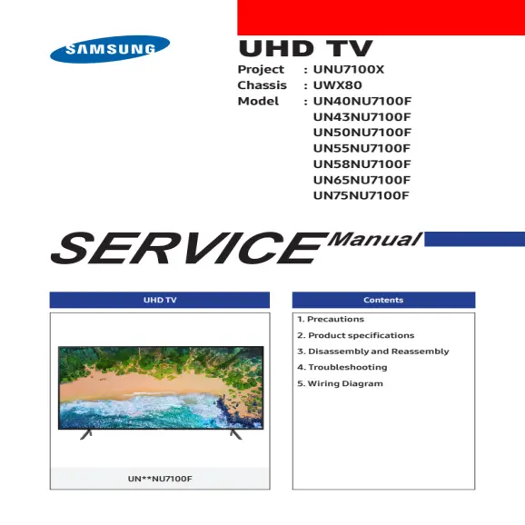 Samsung UN50NU7100FXZA Service Manual PDF