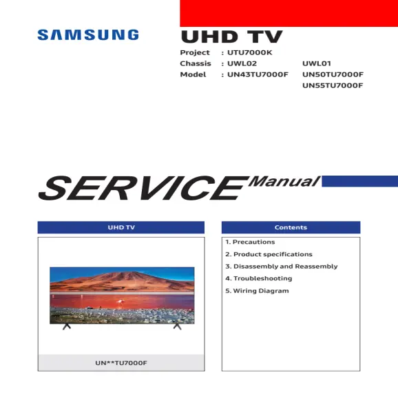 Samsung UN55TU7000FXZA Service Manual PDF