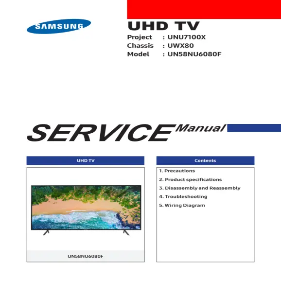 Samsung UN58NU6080FXZA Service Manual PDF
