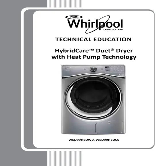 Whirlpool WED99HEDW0 and WED99HEDC0 Service Manual PDF
