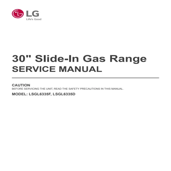 LG LSGL6335D Service Manual PDF