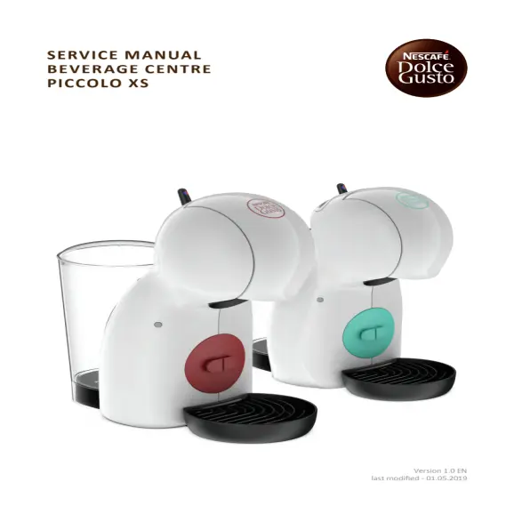 Nescafe Dolce Gusto Piccolo XS Service Manual PDF