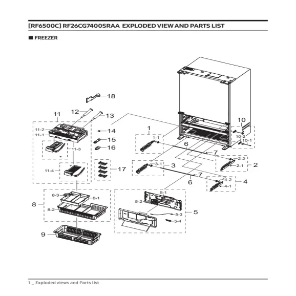Samsung RF26CG7400SRAA Parts Diagram PDF