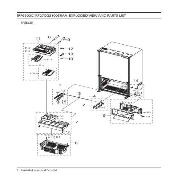 Samsung RF27CG5100SRAA Parts Diagram PDF